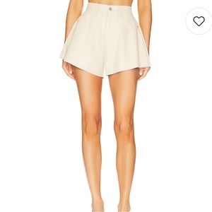 WeWoreWhat Tan Leather Shorts